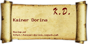 Kainer Dorina névjegykártya